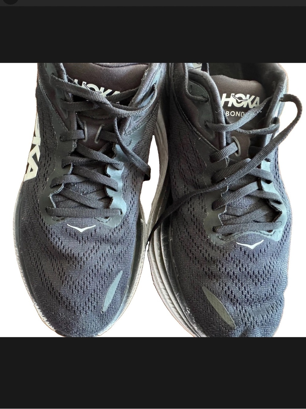 Hoka One One Mens Bondi 8 1123202 BWHT Black Running Shoes Sneakers Size 12.5 D - Picture 6 of 8